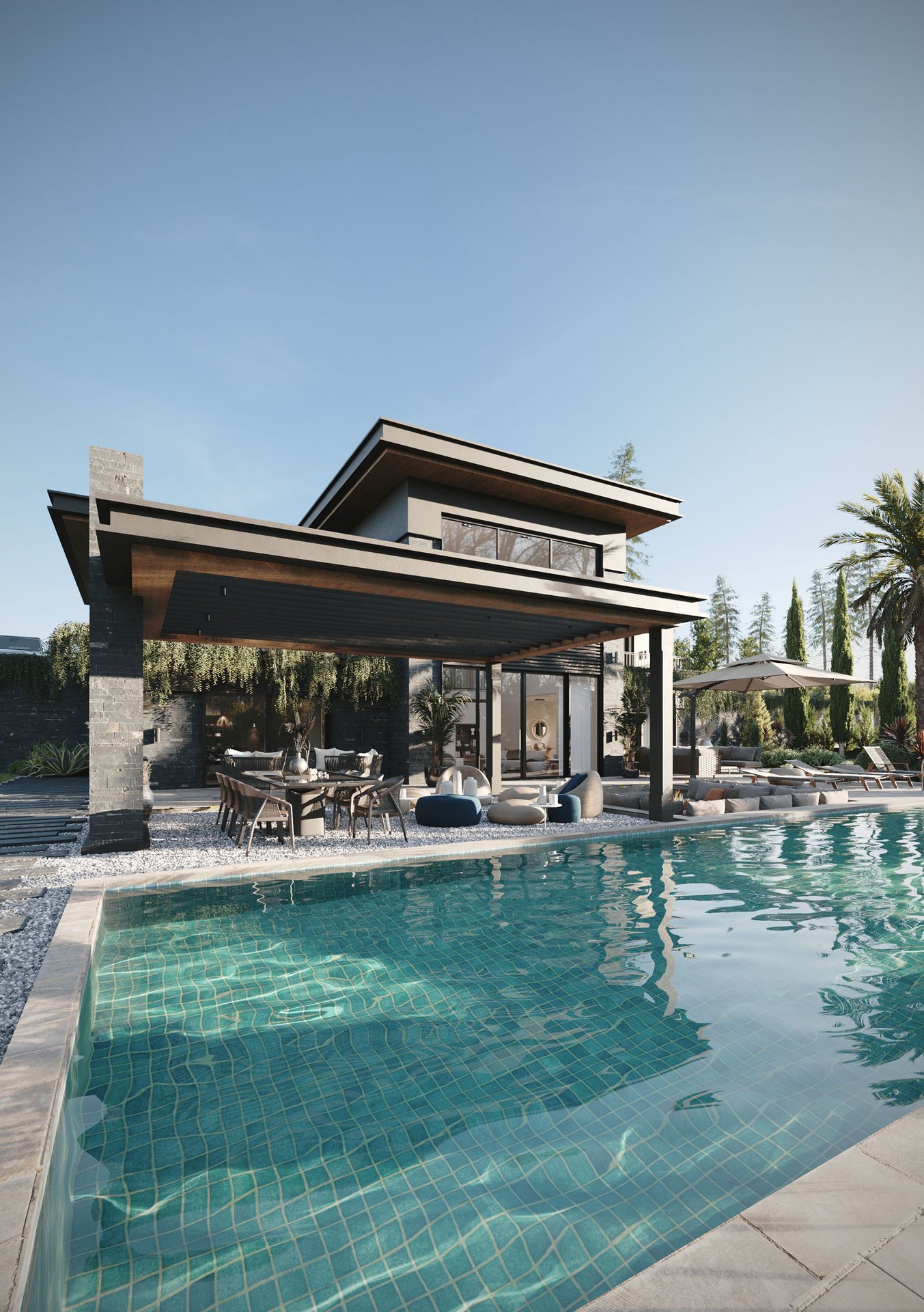 Bahas Lüks Villa - Dış Mekân Görselleştirme